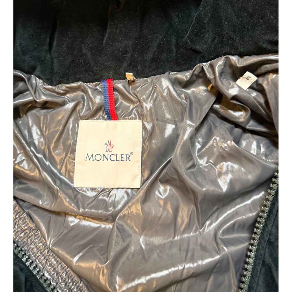 Moncler May Velvet Down Jacket Black Size L (3) - Picture 4 of 7